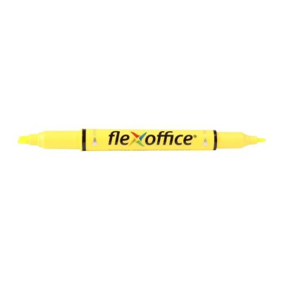 Szövegkiemelő, 1,0/4,0 mm, kétvégű, FLEXOFFICE HL01, sárga