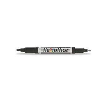  Alkoholos marker, 0,4/1,0 mm, kúpos, kétvégű, FLEXOFFICE  PM01, fekete