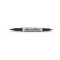 Alkoholos marker, 0,4/1,0 mm, kúpos, kétvégű, FLEXOFFICE  PM01, fekete
