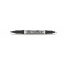 Alkoholos marker, 0,4/1,0 mm, kúpos, kétvégű, FLEXOFFICE  PM01, fekete