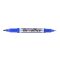 Alkoholos marker, 0,4/1,0 mm, kúpos, kétvégű, FLEXOFFICE  PM01, kék