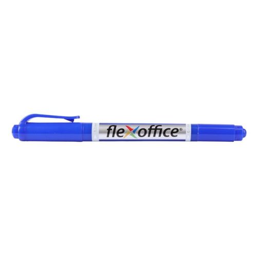 Alkoholos marker, 0,4/1,0 mm, kúpos, kétvégű, FLEXOFFICE  PM01, kék