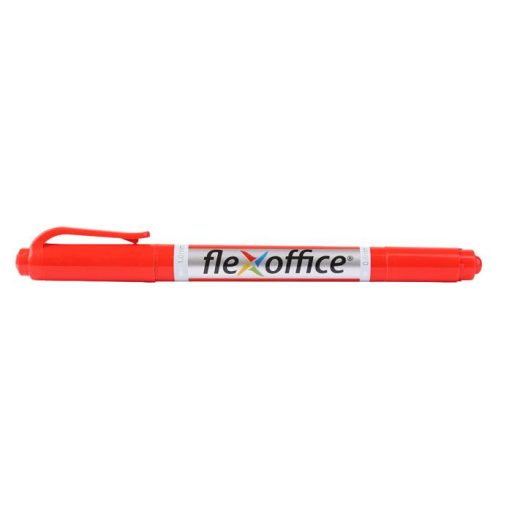 Alkoholos marker, 0,4/1,0 mm, kúpos, kétvégű, FLEXOFFICE  PM01, piros