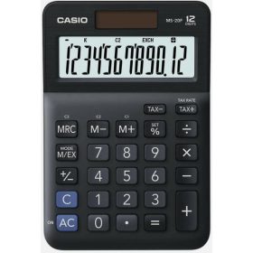 Számológép, asztali, 12 számjegy, CASIO MS-20 F, fekete
