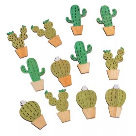 Fa festett kaktusz lézervágott 4cm DIY