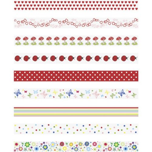 Ragasztószalag HEYDA dekor 1,5cmx10m, 9 különféle minta