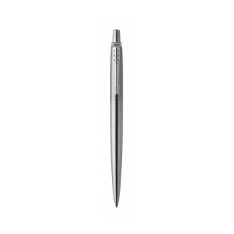   Golyóstoll, 0,7 mm, nyomógombos, ezüst színű klip, rozsdam. acél tolltest, PARKER  Royal Jotter , kék