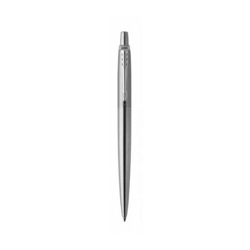 Golyóstoll, 0,7 mm, nyomógombos, ezüst színű klip, rozsdam. acél tolltest, PARKER  Royal Jotter , kék