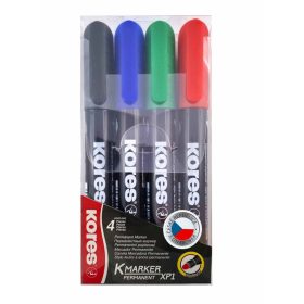   Alkoholos marker, 3-5 mm, kúpos, KORES K-Marker, 4 különböző szín