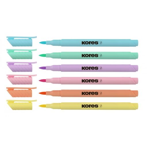 Ecsetirón készlet, KORES Pastel Style, 6 pasztell szín