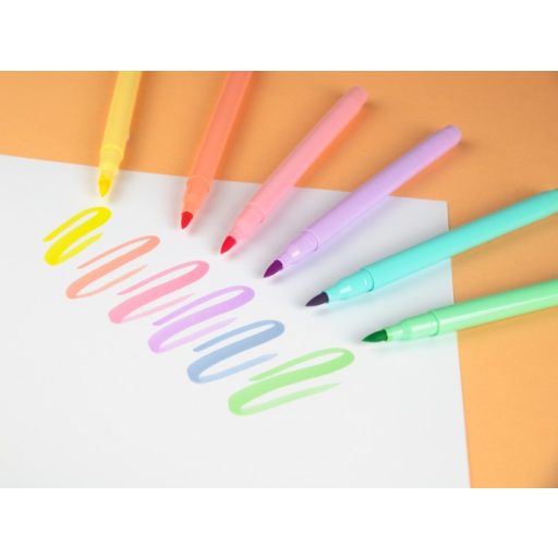 Ecsetirón készlet, KORES Pastel Style, 6 pasztell szín