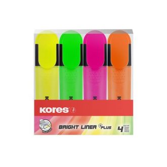   Szövegkiemelő készlet, 0,5-5 mm, KORES, 4 különböző szín
