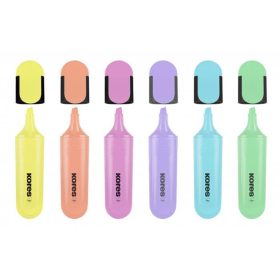   Szövegkiemelő készlet, 0,5-5 mm, KORES "Bright Liner Plus Pastel", 6 különböző szín