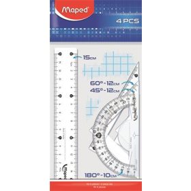 Vonalzókészlet, kicsi, műanyag, 4 darabos, MAPED Start
