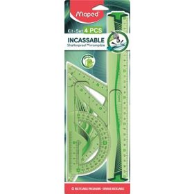   Vonalzókészlet, műanyag, hajlítható, 4 darabos, MAPED Flex