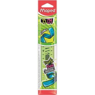   Vonalzó, műanyag, törhetetlen, 15 cm, MAPED Twist'n Flex