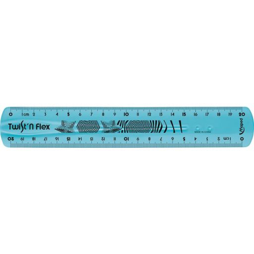 Vonalzó, műanyag, törhetetlen, 20 cm, MAPED Twist'n Flex