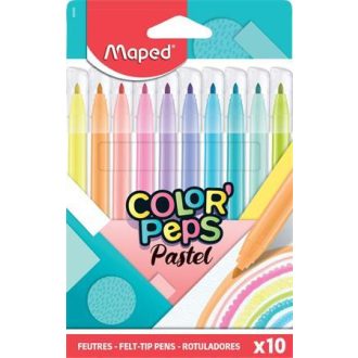   Filctoll készlet, 2,8 mm, kimosható, MAPED Color'Peps Pastel, 10 különböző pasztell szín
