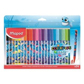   Filctoll készlet, 2 mm, kimosható, MAPED Color'Peps Ocean Life, 24 különböző szín