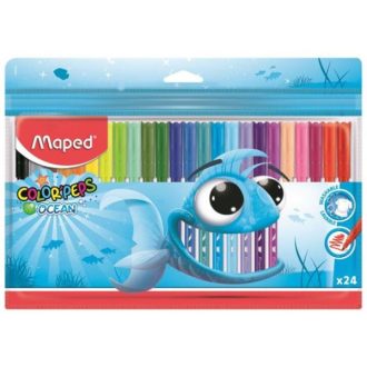   Filctoll készlet, 2 mm, kimosható, MAPED Color'Peps Ocean, 24 különböző szín
