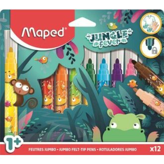   Filctoll készlet, 5 mm, kimosható, vastag, MAPED Jungle Fever, 12 különböző szín