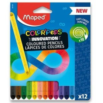   Színes ceruza készlet, háromszögletű, MAPED Color'Peps INFINITY, 12 különböző szín