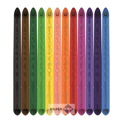 Színes ceruza készlet, háromszögletű, MAPED Color'Peps INFINITY, 12 különböző szín