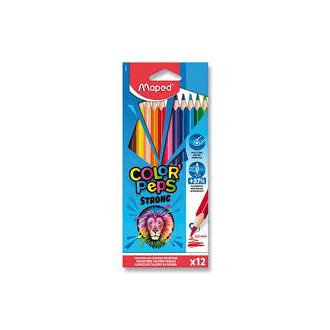   Színes ceruza készlet, háromszögletű, MAPED Color'Peps Strong, 12 különböző szín