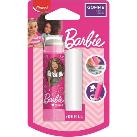 Radírstift, pótbéllel, MAPED Barbie