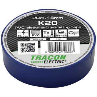Szigetelő szalag 20x19 kék Tracon