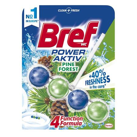 WC frissítő golyó, 50g, Bref Power Aktiv, fenyő