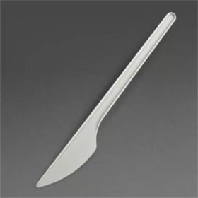   Kés, műanyag, többször használatos, 17 cm, 20 db "Prima", fehér