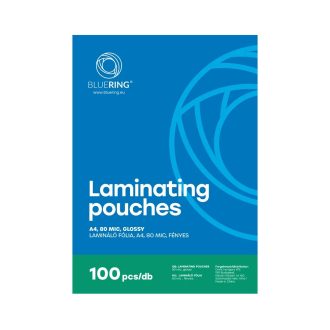   Lamináló fólia, A4, 80 mikron, fényes, 100 db/doboz, BLUERING