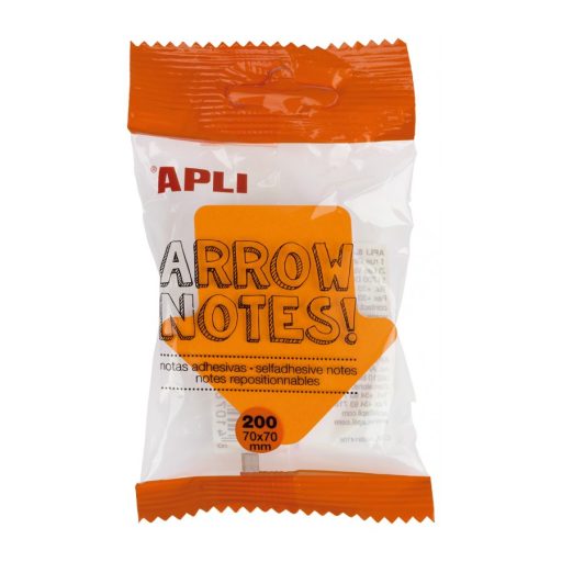 Öntapadó jegyzettömb, nyíl alakú, 200 lap, APLI Arrow