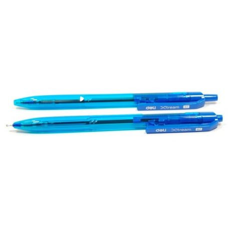 Golyóstoll, 0,7 mm, nyomógombos, DELI Xtream, kék