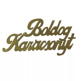   "Boldog Karácsonyt" felirat fából 10 x 5cm - Sötétzöld