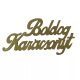 "Boldog Karácsonyt" felirat fából 10 x 5cm - Sötétzöld