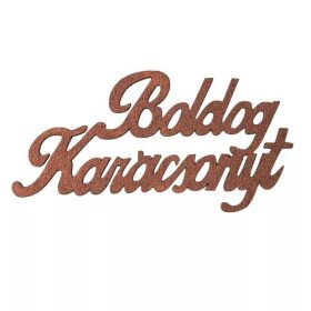   "Boldog Karácsonyt" felirat fából 10 x 5cm - Barna