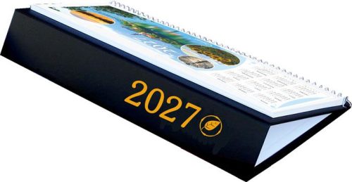 Naptár, asztali, fekvő, CSÍZIÓ, "Öko",fekete 2027
