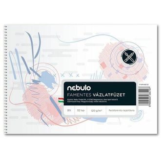 Vázlatfüzet NEBULO B/5 32 lapos famentes