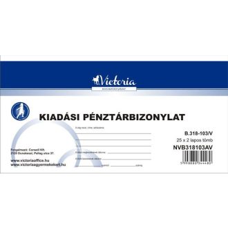   Nyomtatvány, kiadási pénztárbizonylat, 25x2, VICTORIA PAPER  B.318-103