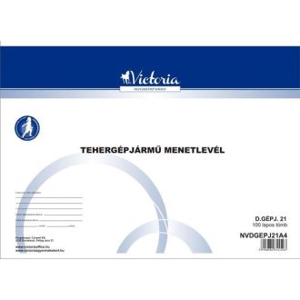   Nyomtatvány, menetlevél, tehergépjármű, 100 lap, A4, fekvő, VICTORIA PAPER,  D.GÉPJ.21.