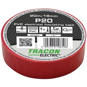 Szigetelő szalag 20x19 piros Tracon