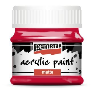 Akrilfesték, matt, Pentart, 50 ml, piros