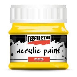 Akrilfesték, matt, Pentart, 50 ml, sárga