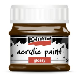 Akrilfesték, fényes, Pentart, 50 ml, sötétbarna