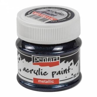 Akrilfesték, metál, csillogó, Pentart, 50 ml, kék