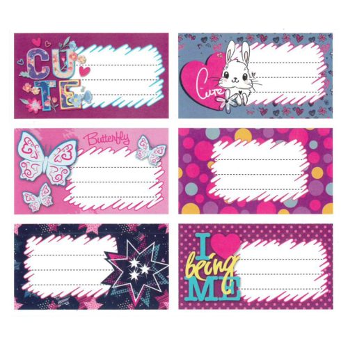 Füzetcímke, 30 db, PULSE,  Girls 