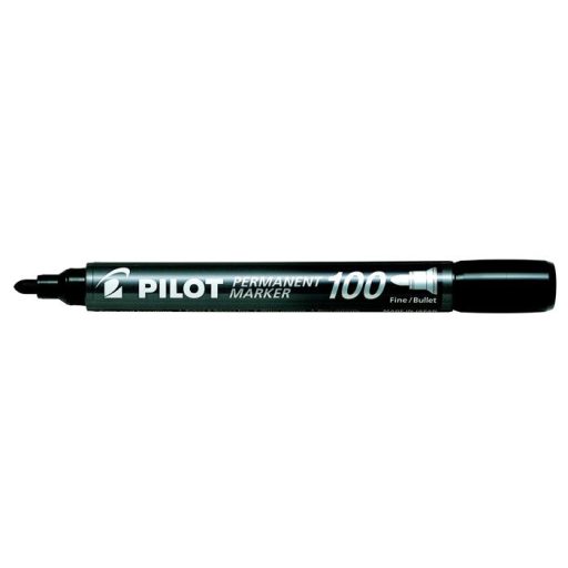 Alkoholos marker, 1 mm, kúpos, PILOT Permanent Marker 100, fekete
