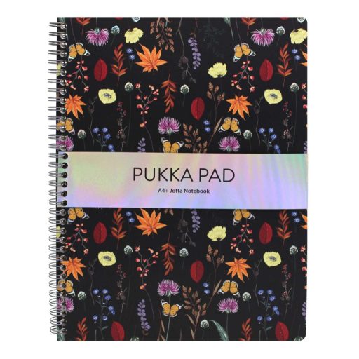 Spirálfüzet, A4+, vonalas, 80 lap, PUKKA PAD Jotta Bloom, vegyes minta